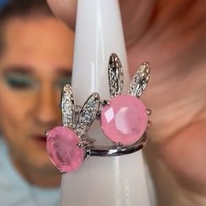 Listing is for ONE adorable Pink Bunny Ring